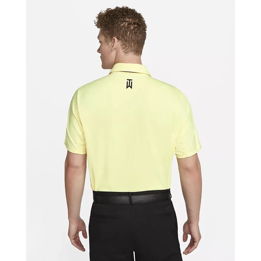 2023 Tiger Woods Striped Golf Polo Shirt Yellow Size Small NWT DR5318-821 $90 - Picture 2 of 5
